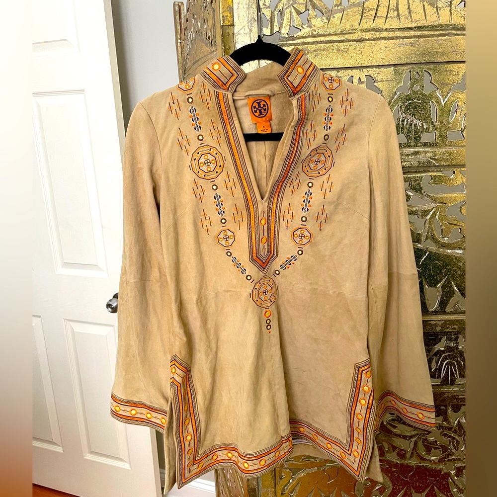 Tory Burch Suede Tunic with Embroidery detailing - 4